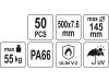 YATO Kábelkötegelő fehér 500 x 7,6 mm (50 db)
