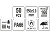 YATO Kábelkötegelő fehér 550 x 9,0 mm (50 db)
