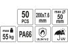 YATO Kábelkötegelő fekete 200 x 7,6 mm (50 db)