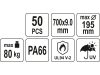 YATO Kábelkötegelő fekete 700 x 9,0 mm (50 db)