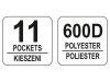 YATO Szerszámtáska csővázas 11 zsebes