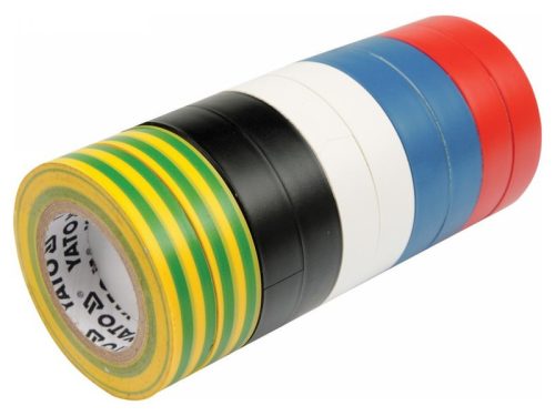 YATO Szigetelőszalag 19 x 0,13 mm x 20 m öt színű (10 db)