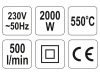 YATO Hőlégfúvó 550 °C 2000 W