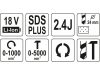YATO Akkus kombikalapács SDS-Plus 2,4 J 18 V Li-Ion (akku és töltő nélkül)