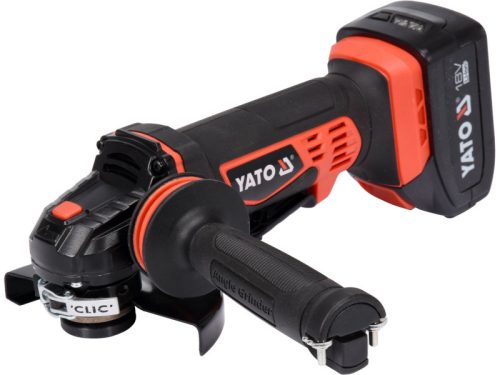 YATO Akkus sarokcsiszoló 125 mm 18 V Li-Ion (2 x 3,0 Ah akku + töltő)
