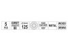 YATO Tépőzáras fíbertárcsa 125 mm / P80 8 lyukas (5 db)