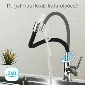   Corin álló mosogató csaptelep flexibilis kifolyócsővel fekete